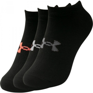 dámské ponožky Under Armour Essential no show, 3 páry, černé, velikost S 