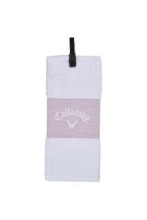 Callaway Tri-Fold 23 golfový ručník, bílý/růžový 